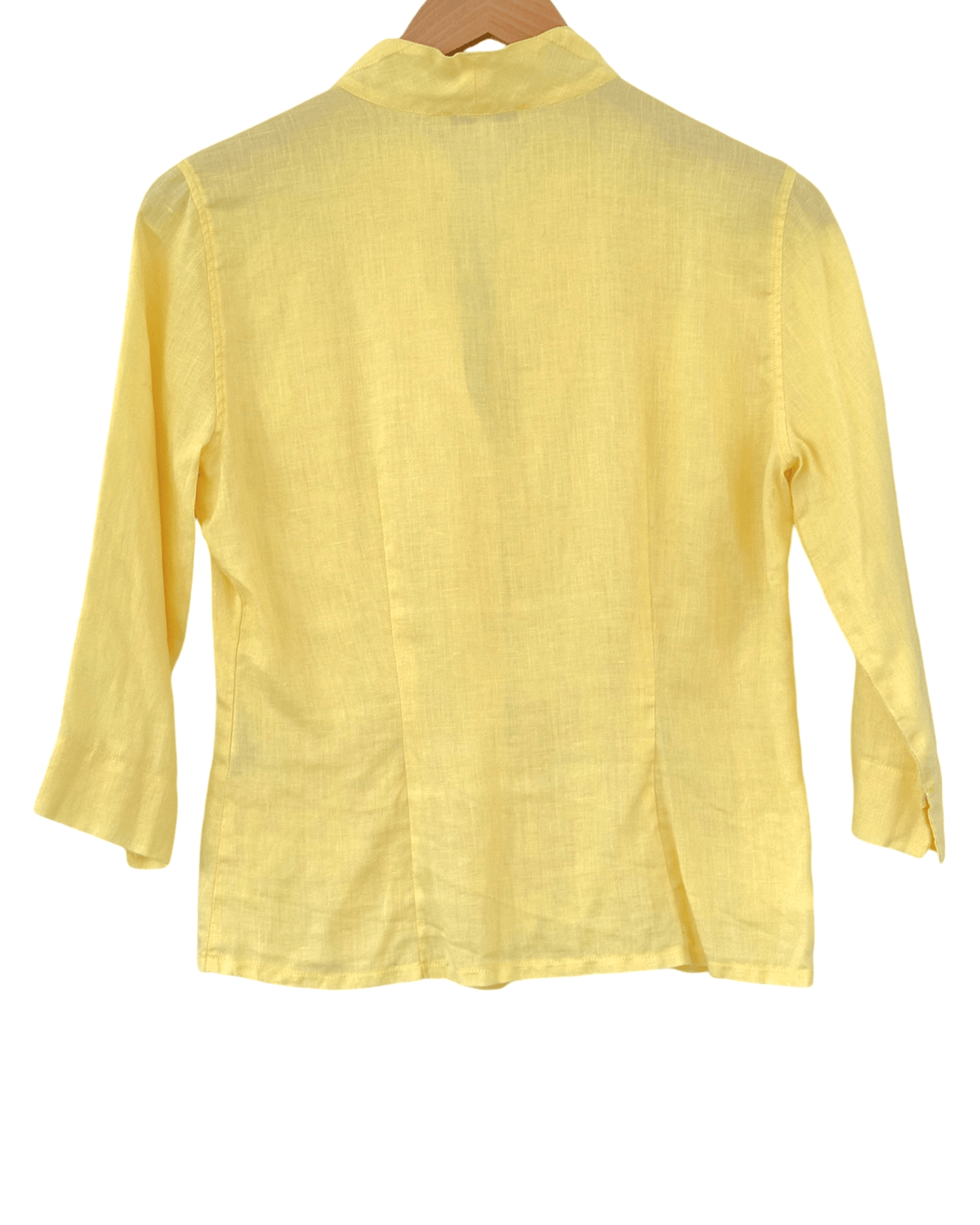 Warm Spring NARA CAMICIE ITALY buttercup yellow pleated linen shirt