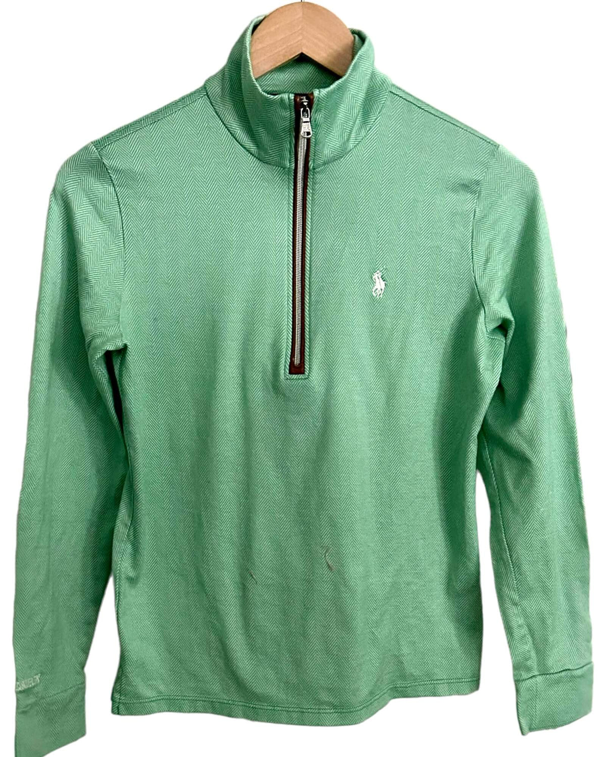 Warm Spring RALPH LAUREN POLO GOLF herringbone mock neck zip shirt
