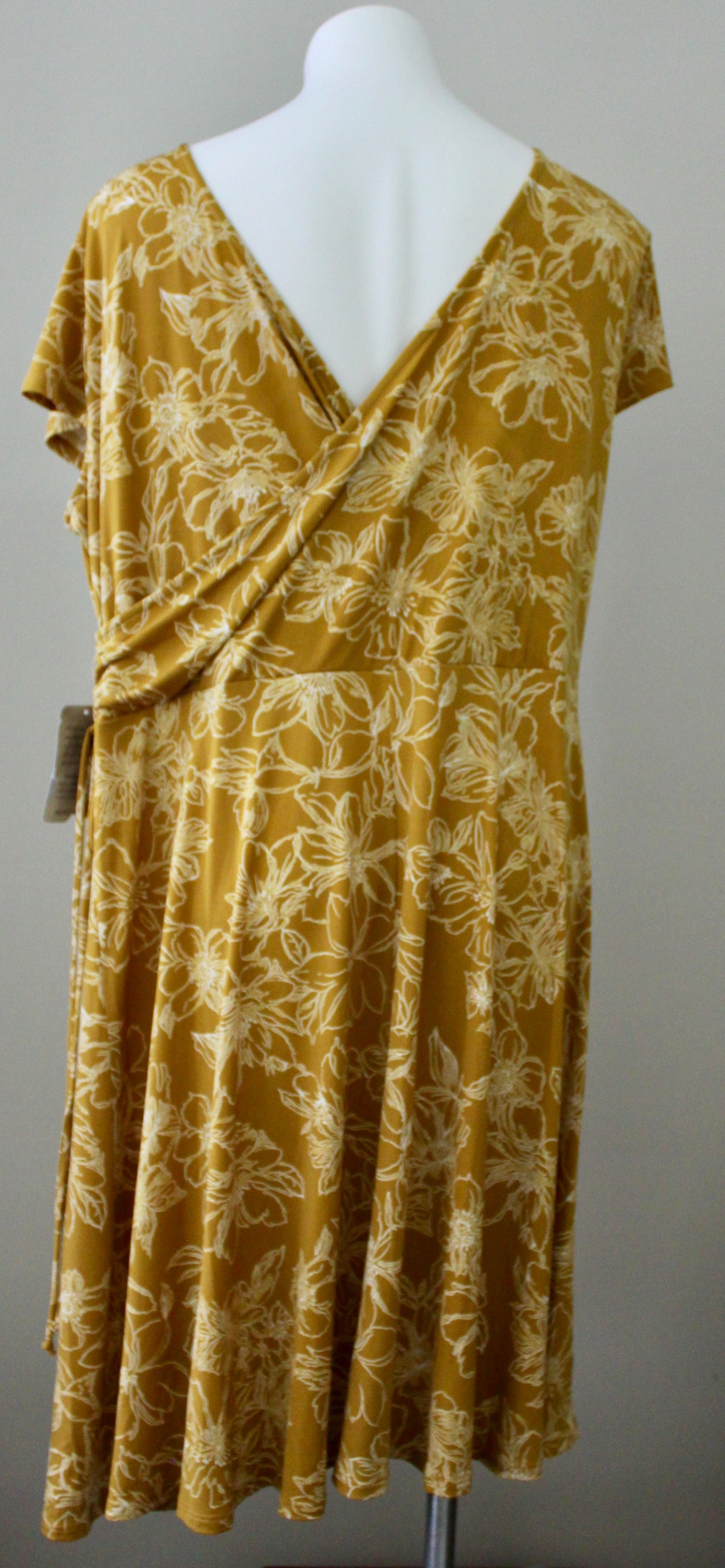 Warm Autumn Print Mock Wrap Dress