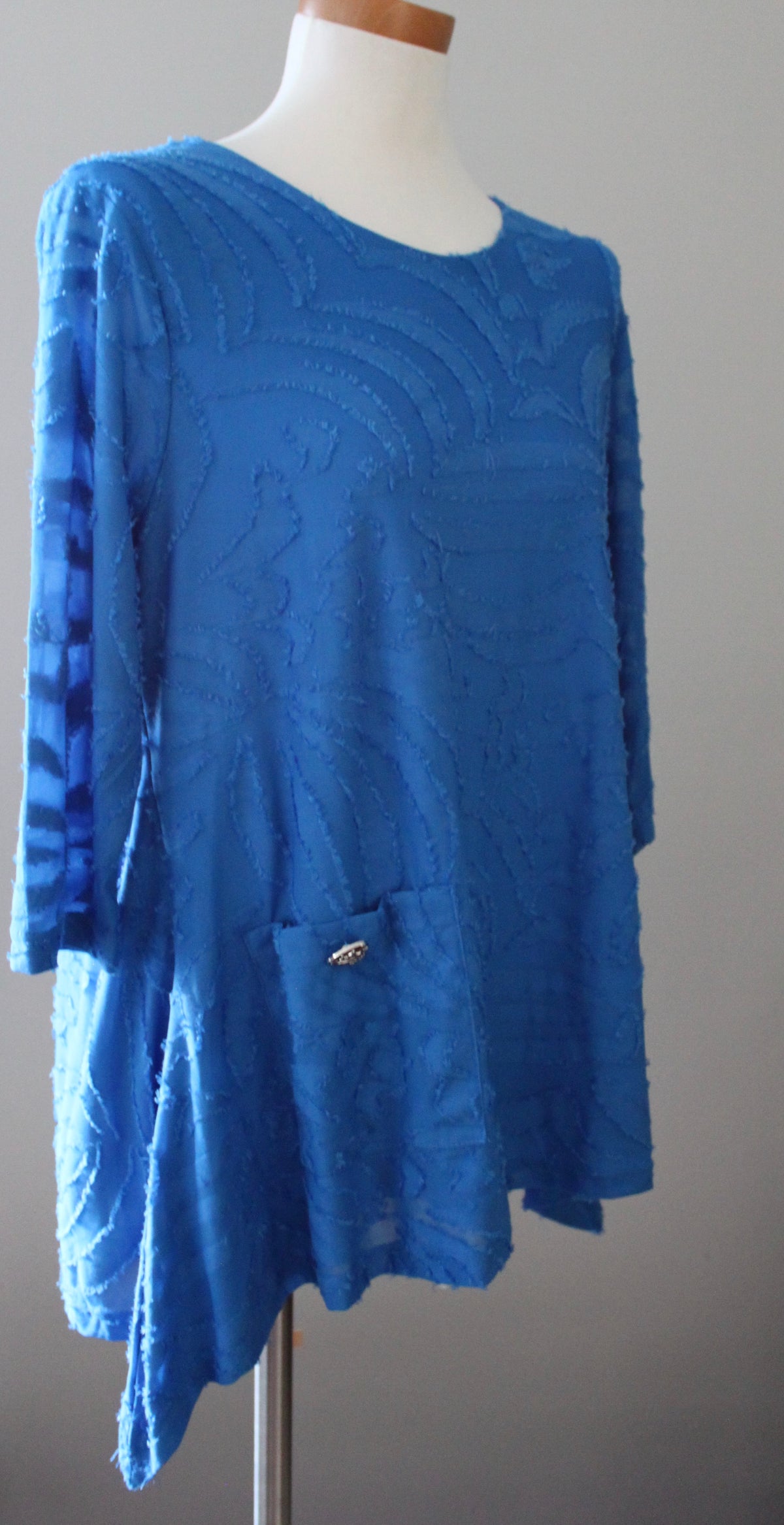 Warm Spring Blue Asymmetric Tunic