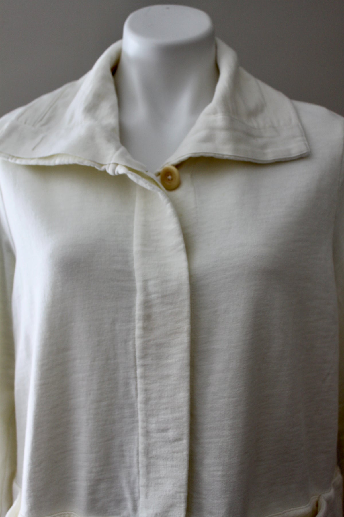 Lands End Light Summer Ivory Sweatshirt Jacket