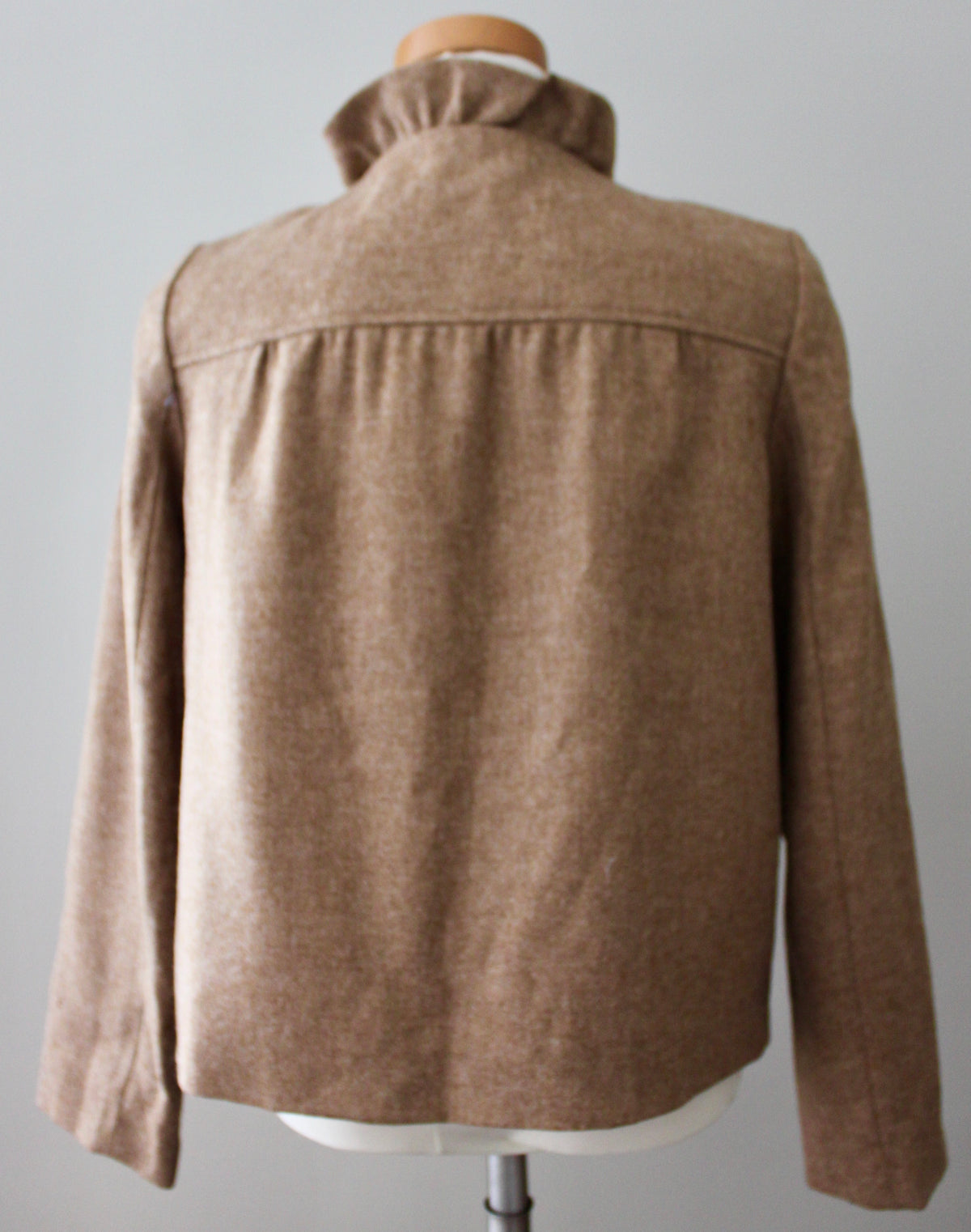 J.CREW Soft Autumn tan ruffle jacket