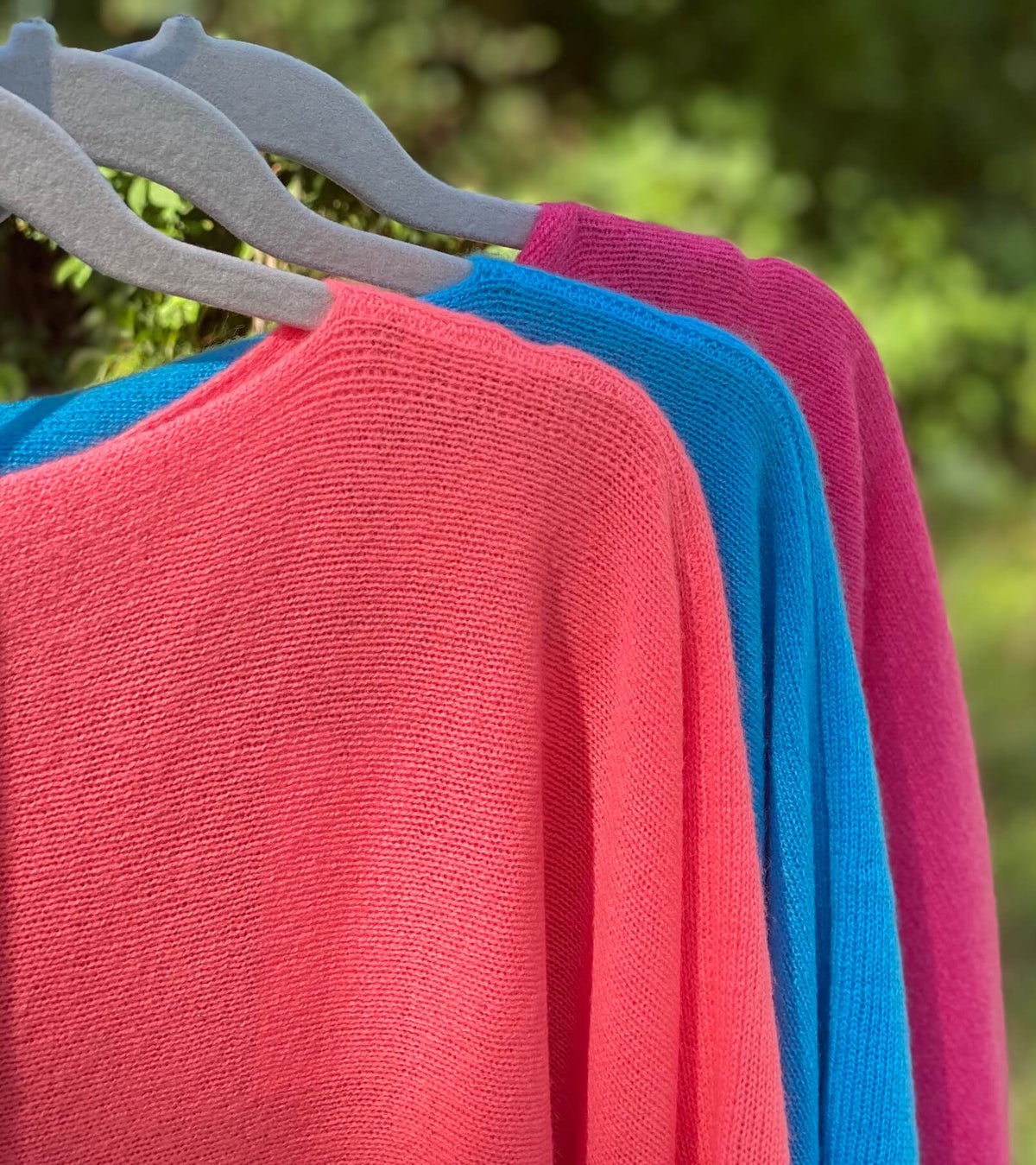 Indigo Tones 100% Cashmere Ponchos Bright Spring Collection