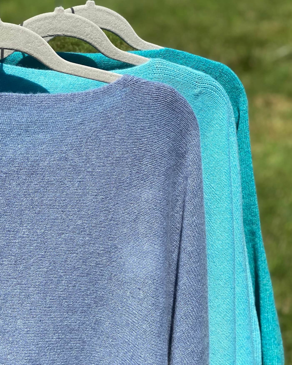 Indigo Tones 100% Cashmere Ponchos Soft Summer Collection