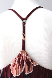 LEITH Dark Autum burgundy floral top