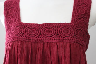 OLD NAVY Dark Autumn garnet crocheted top