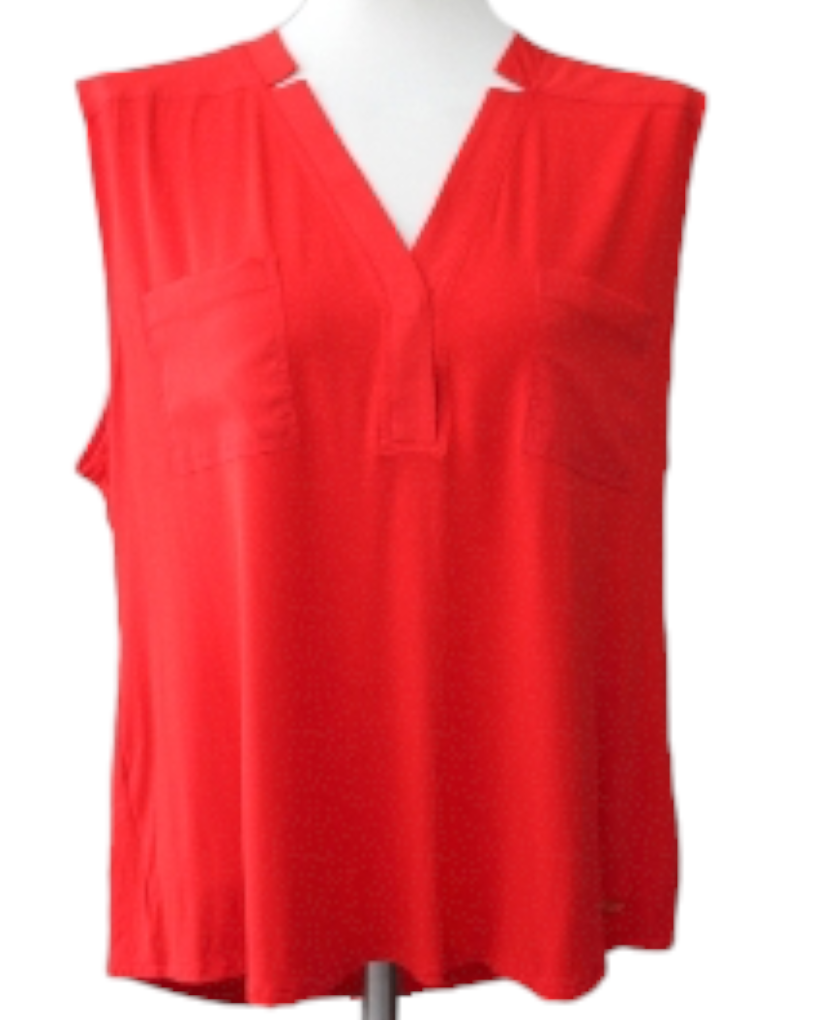 Bright Spring Red Sleeveless Blouse