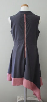  ESLEY Soft Summer retro pink gray dress