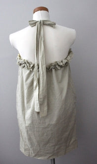 TO THE MAX by MAX AZRIA Warm Autumn ruffle tie khaki dress