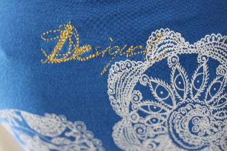 DESIGUAL Dark Winter blue floral print dress