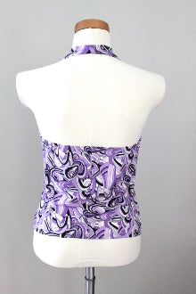 TETAM Cool Winter purple print halter top