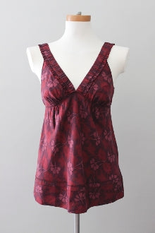 GAP Dark Autumn floral print double v-neck tank top