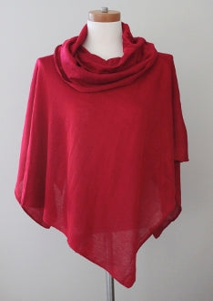 WOVEN HEART cool winter raspberry poncho