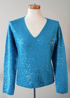 IDENTITY for LORD & TAYLOR Bright Winter blue sequin sweater