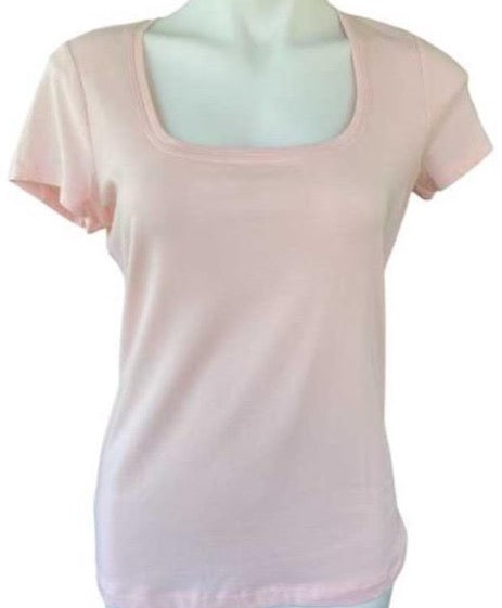 Soft Summer BANANA REPUBLIC pink square-neck t-shirt