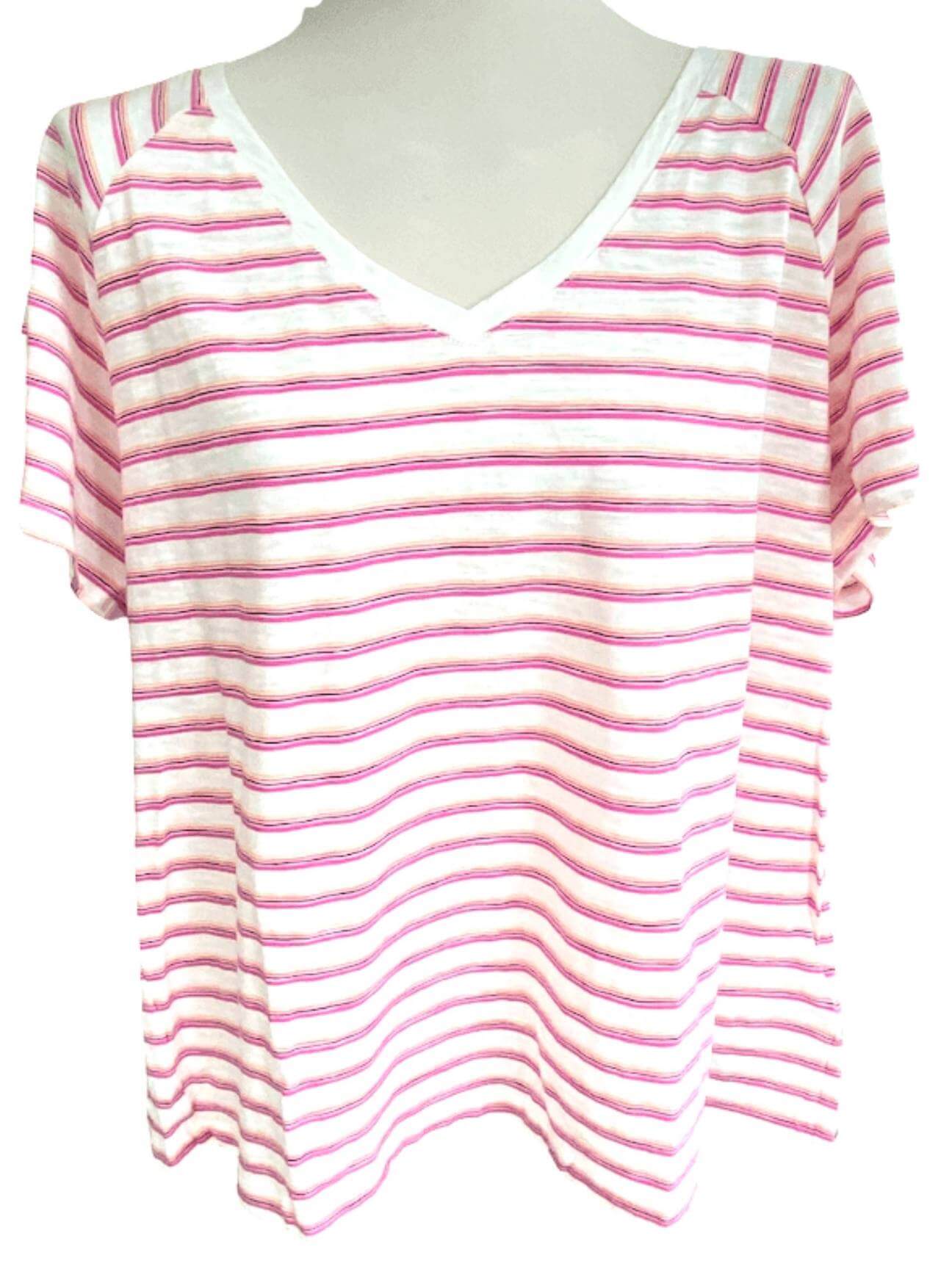 Bright Spring GAP pink striped tee