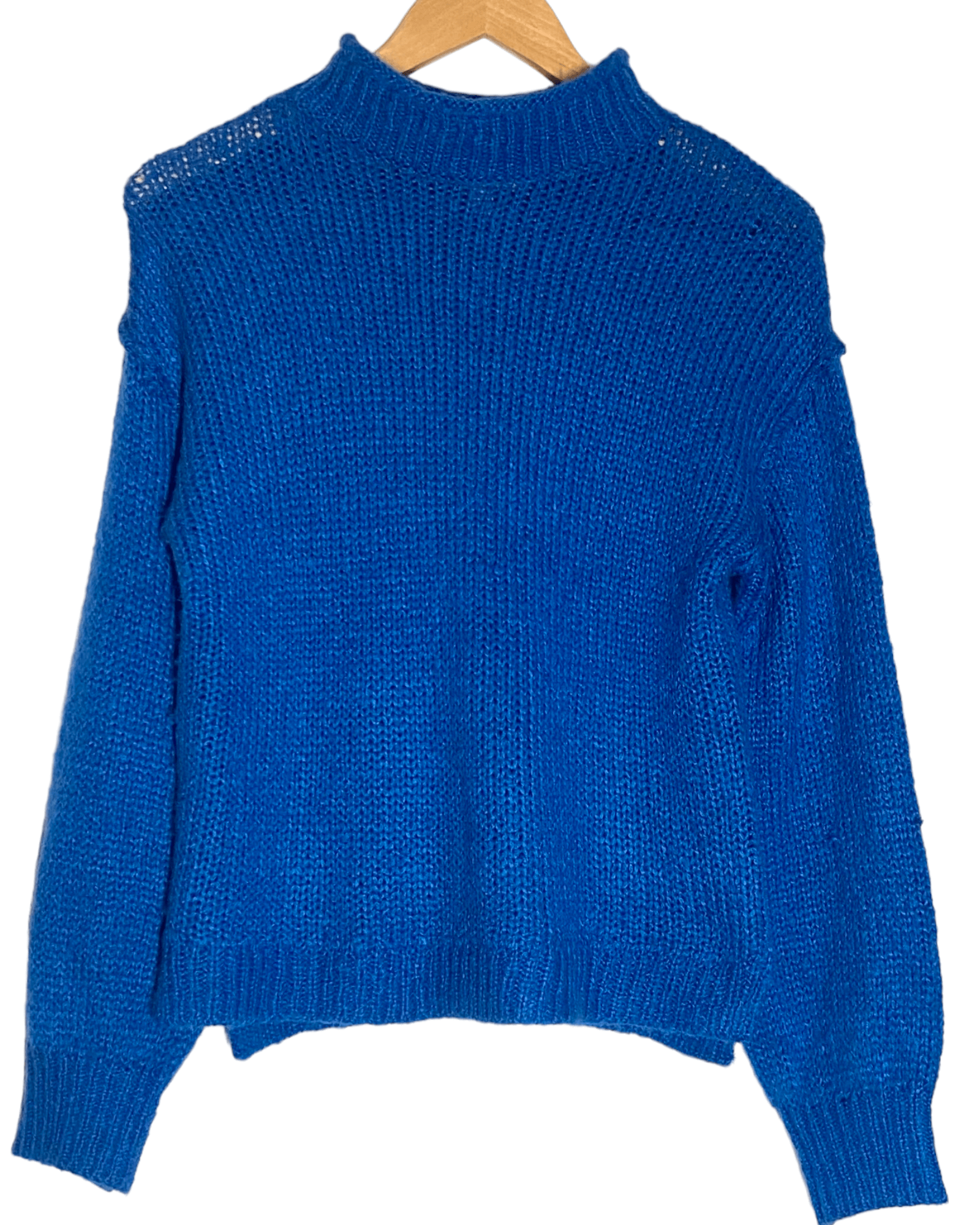 Bright Spring ABOUND blue mock-turtleneck sweater