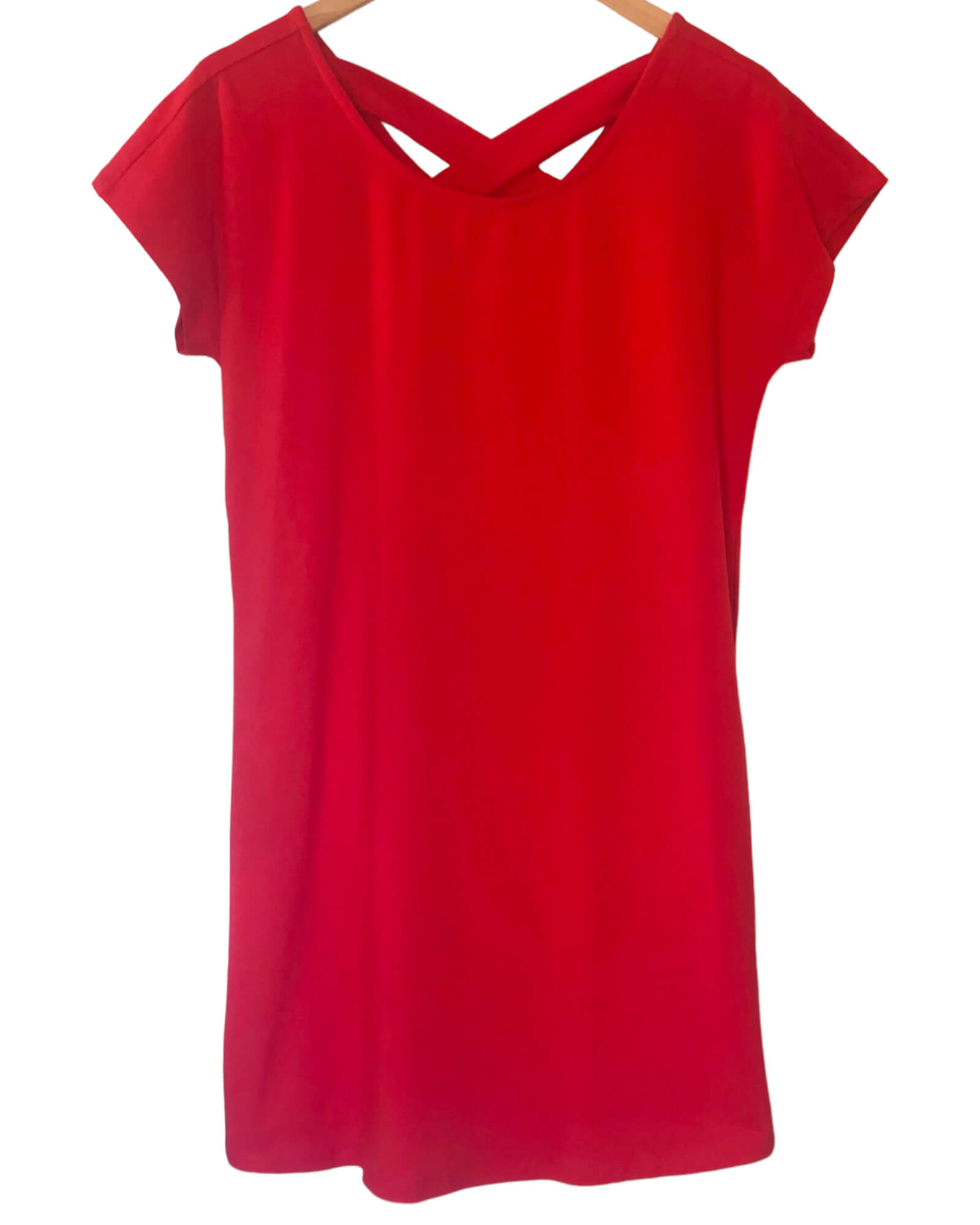 Bright Spring BOBEAU tulip red cross back dress