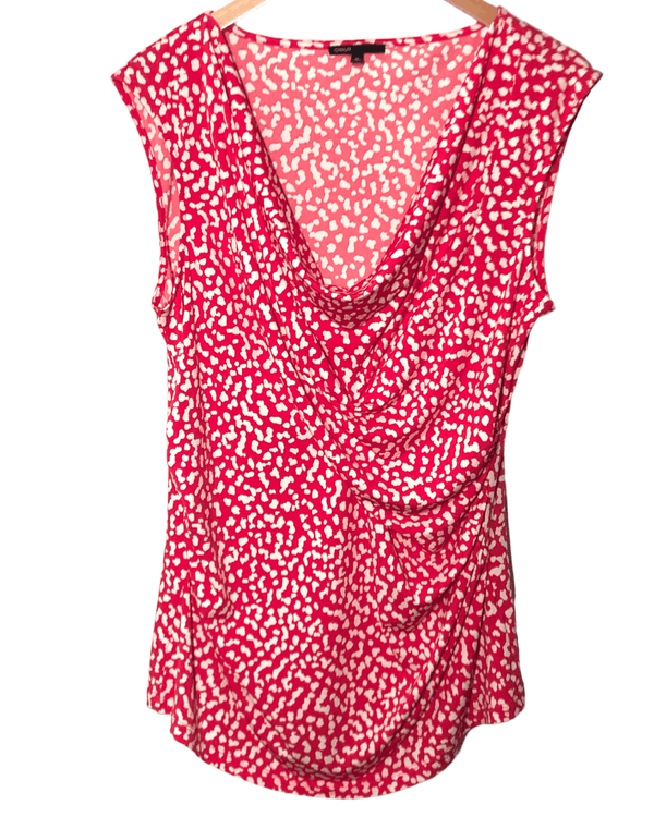 Lucky Brand Red Wine Multi-C Wrap at Front Knit Tank Top Cami