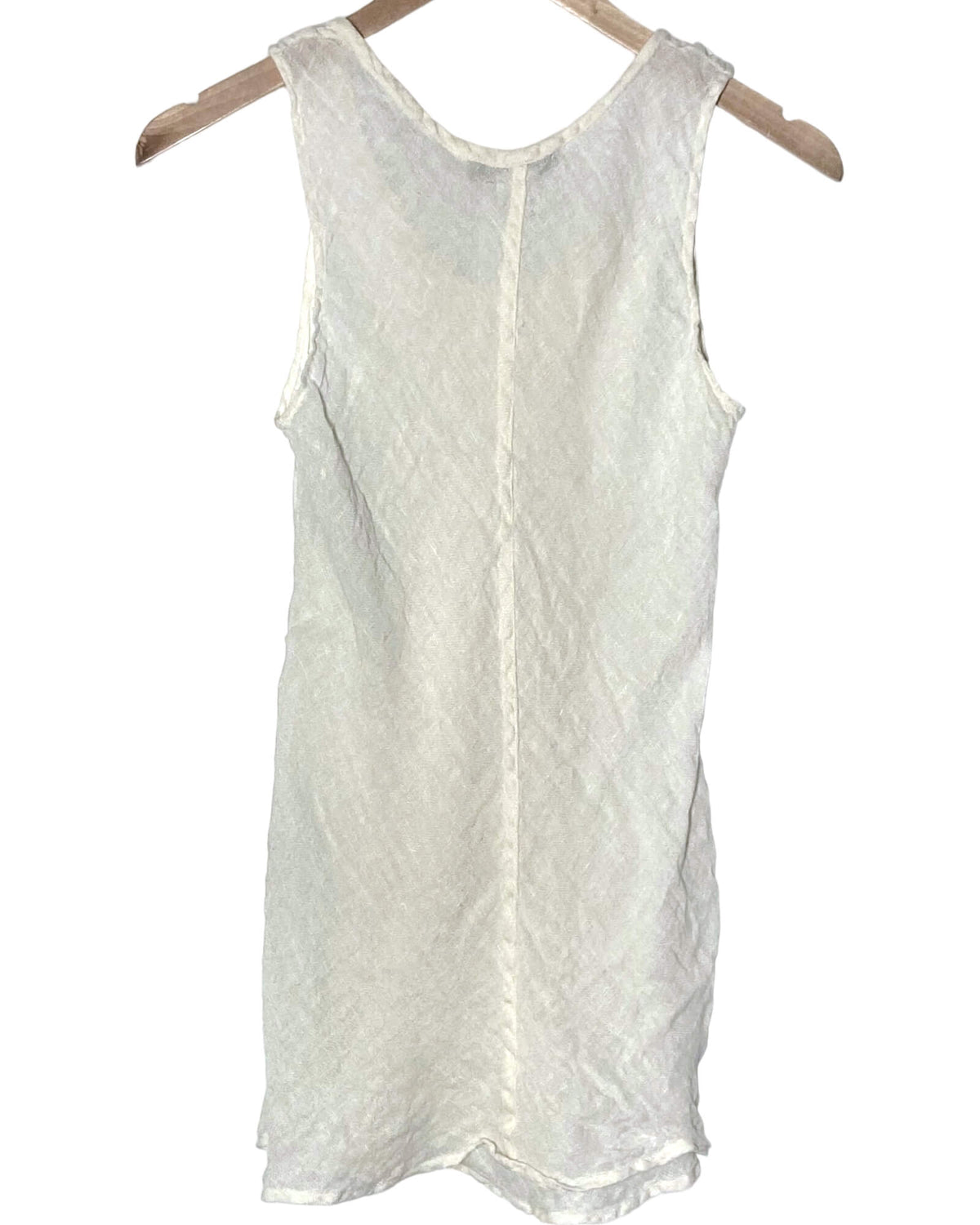 Bright Spring FLAX linen sleeveless creme top