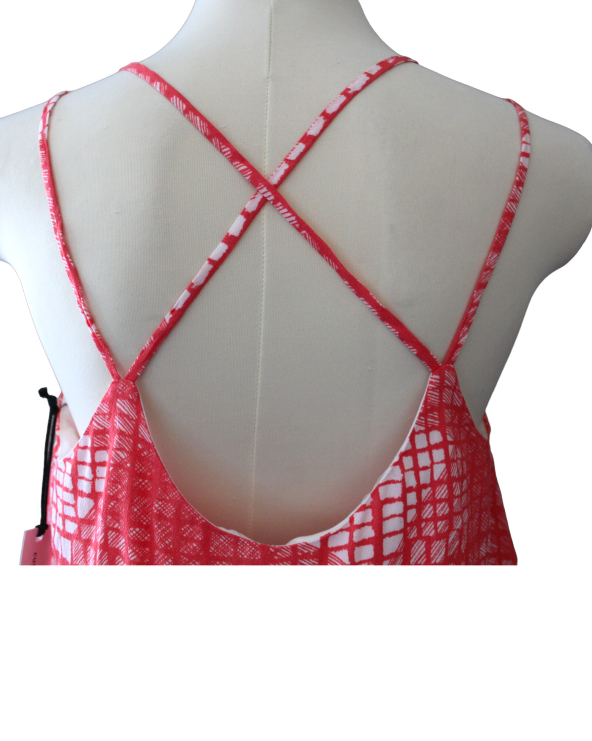 Bright Spring CUPCAKES AND CASHMERE cris-cross strap back pacific coral print dress