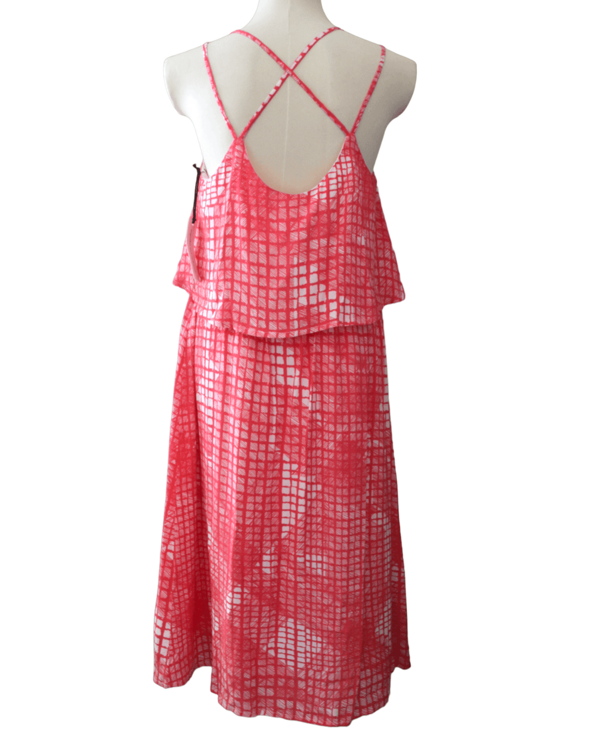 Bright Spring CUPCAKES AND CASHMERE pacific coral cross-back print sundress