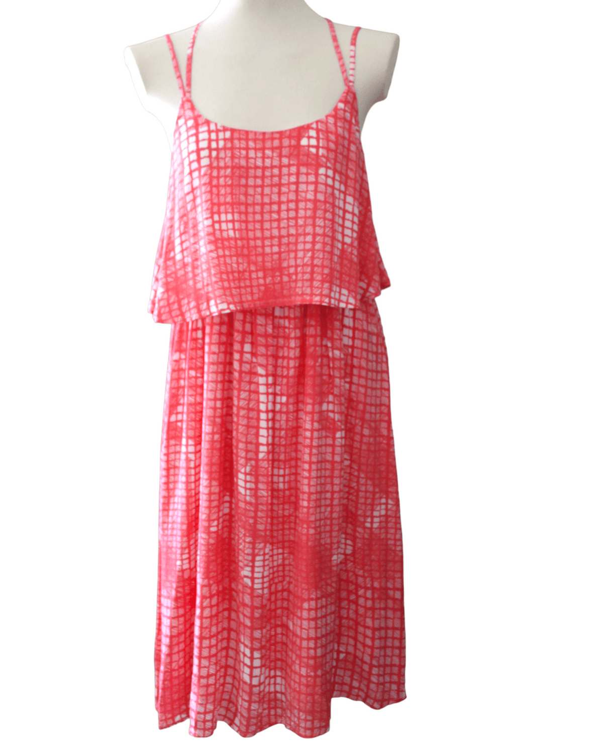 Bright Spring CUPCAKES AND CASHMERE pacific coral print sleeveless dress sundress