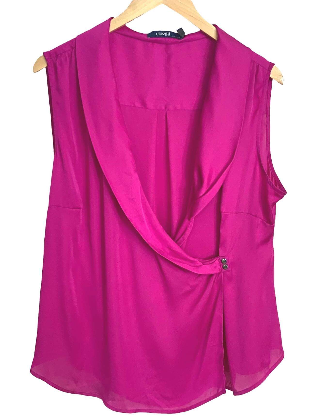 Bright Winter ELOQUII silky fuchsia blouse