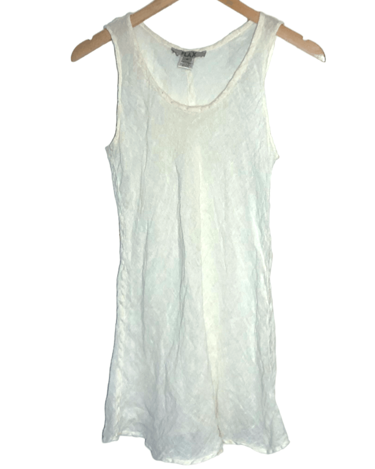 Bright Spring FLAX creme linen sleeveless top tunic