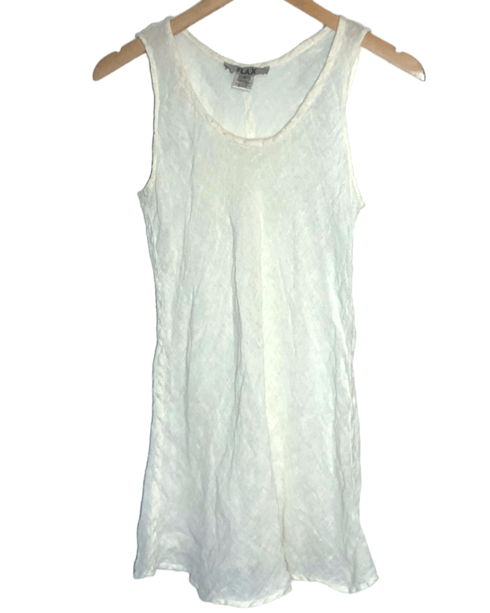 Bright Spring FLAX creme linen sleeveless top tunic
