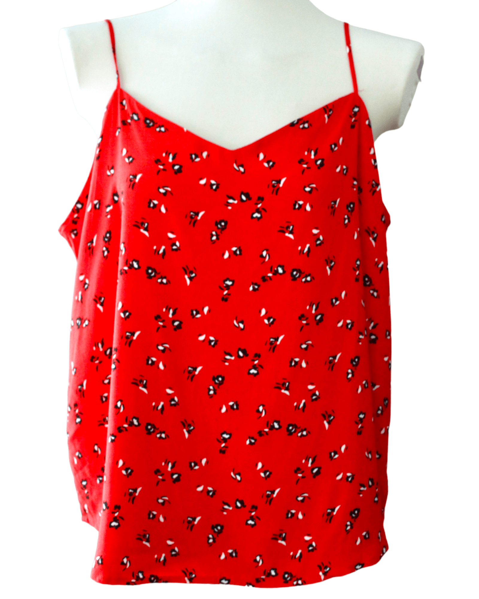 Bright Spring GAP red black and white floral print cami top