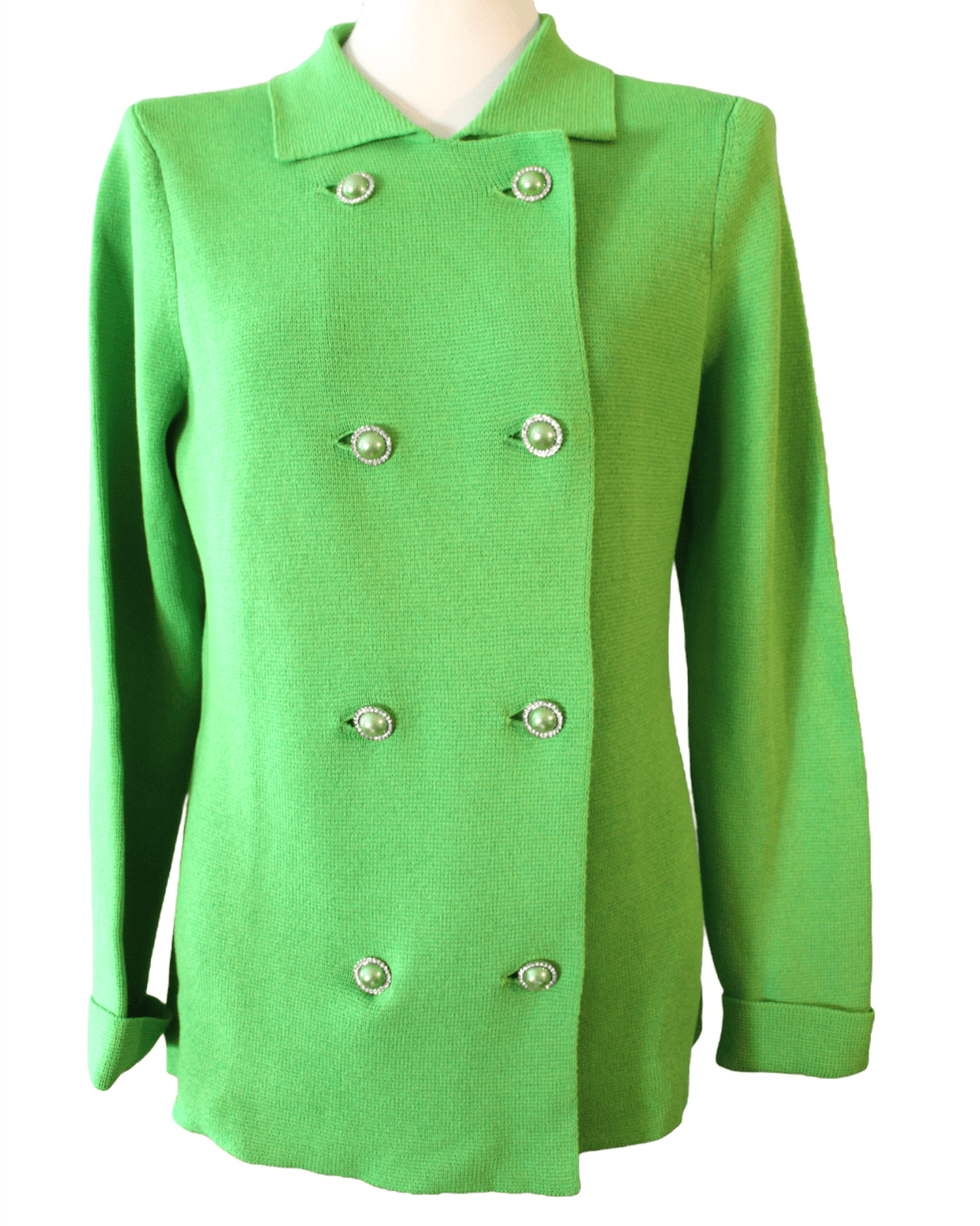 Bright Spring BLOOMINGDALES green sweater jacket