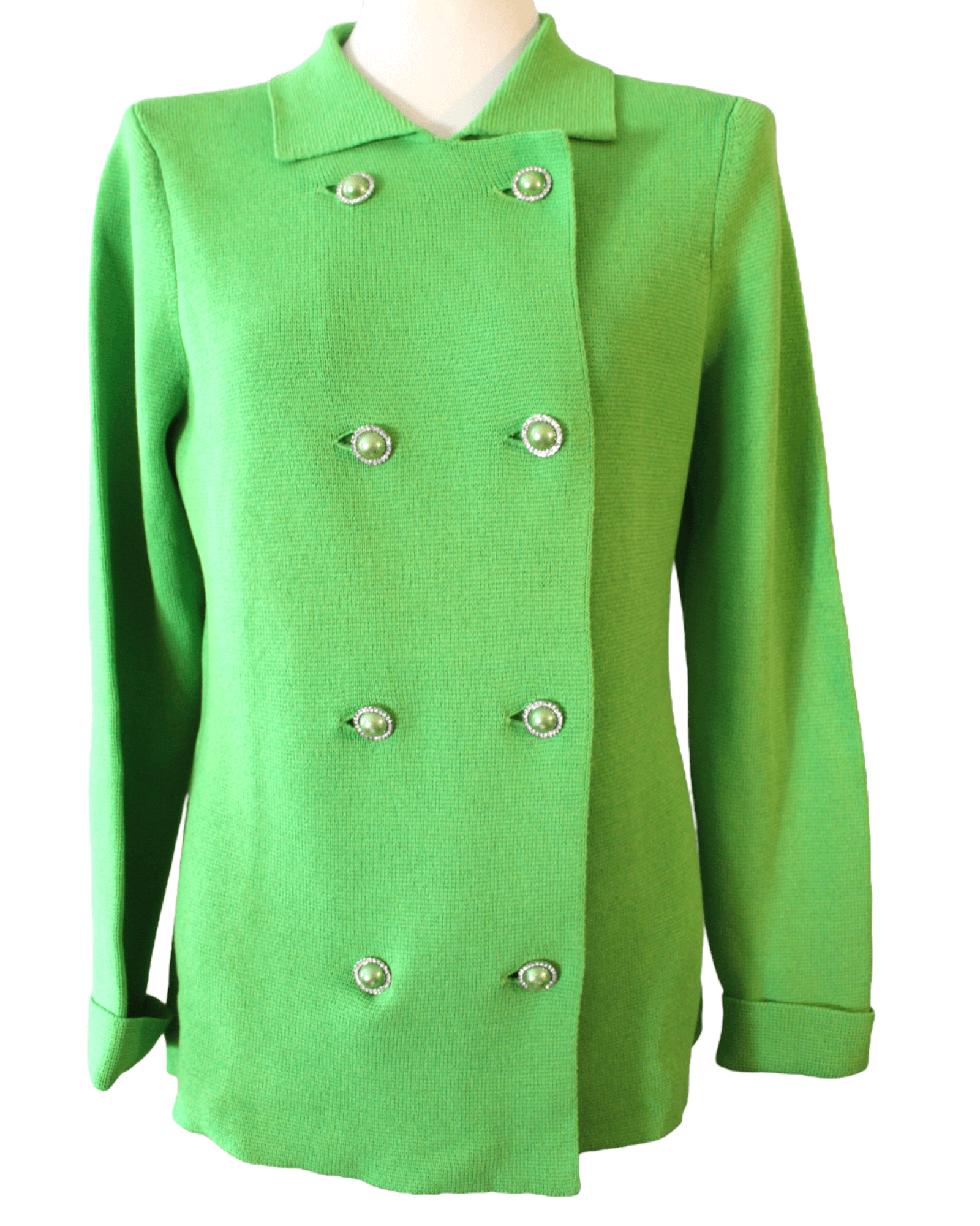 Bright Spring BLOOMINGDALES green sweater jacket