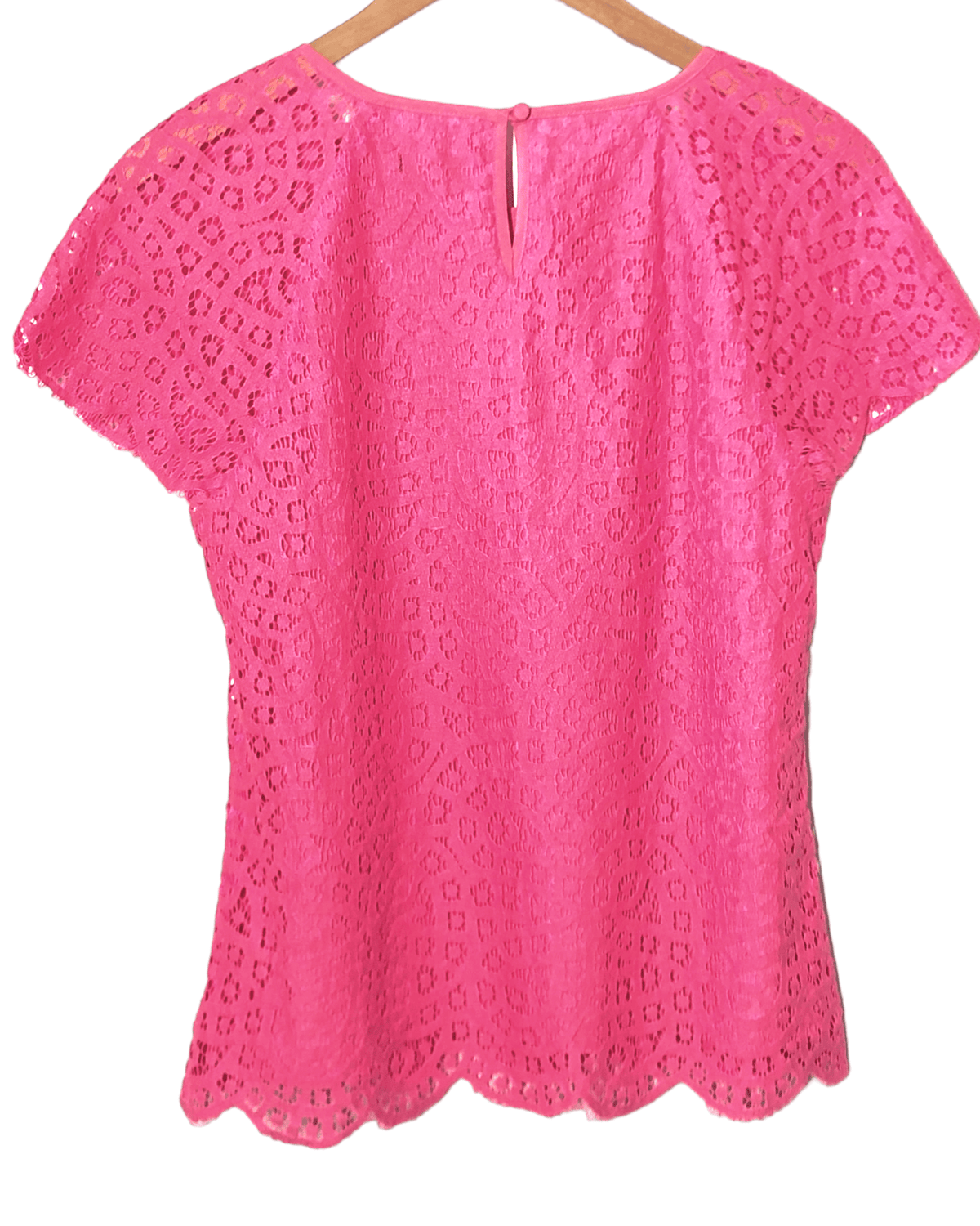 Bright Spring J.Crew hot pink paisley raindrop lace top blouse