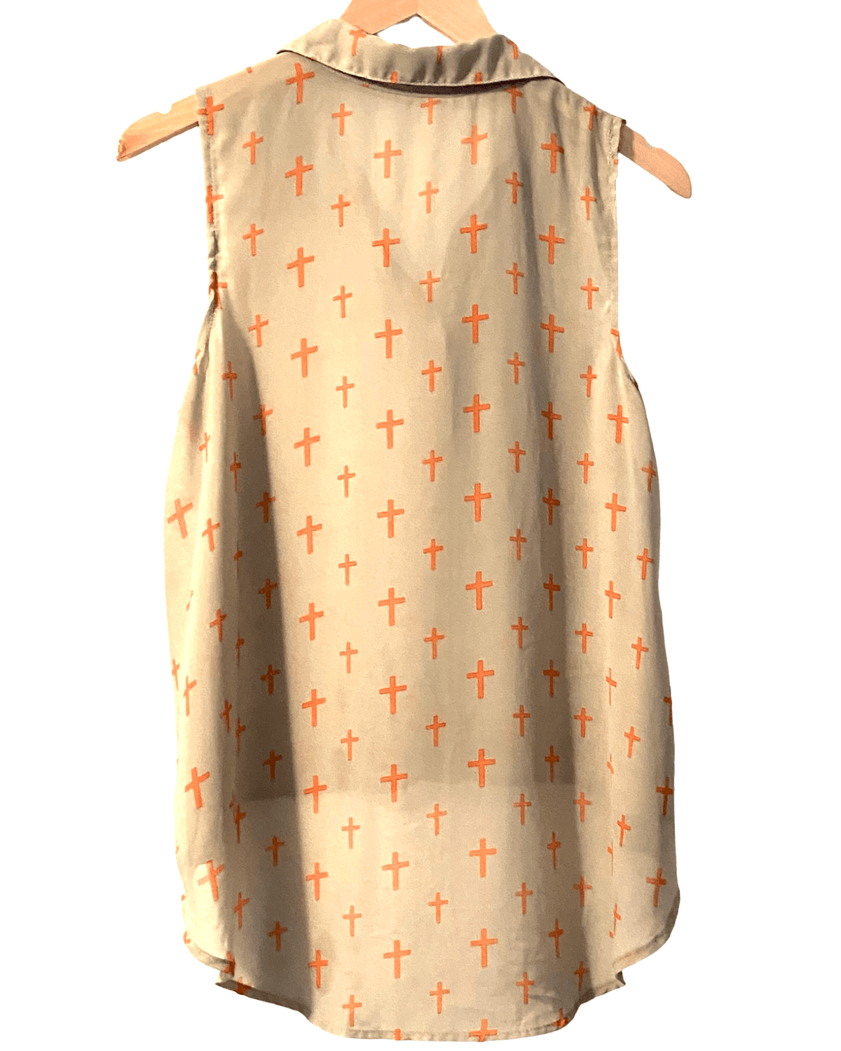 Bright Spring IRIS LOS ANGELES cross spring sleeveless semi-sheer top