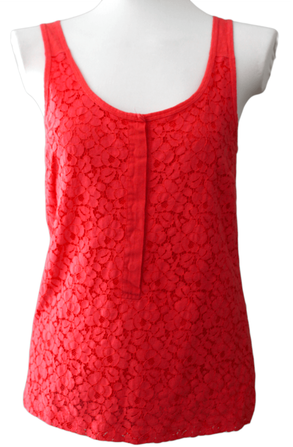Bright Spring J.CREW orange lace sleeveless top