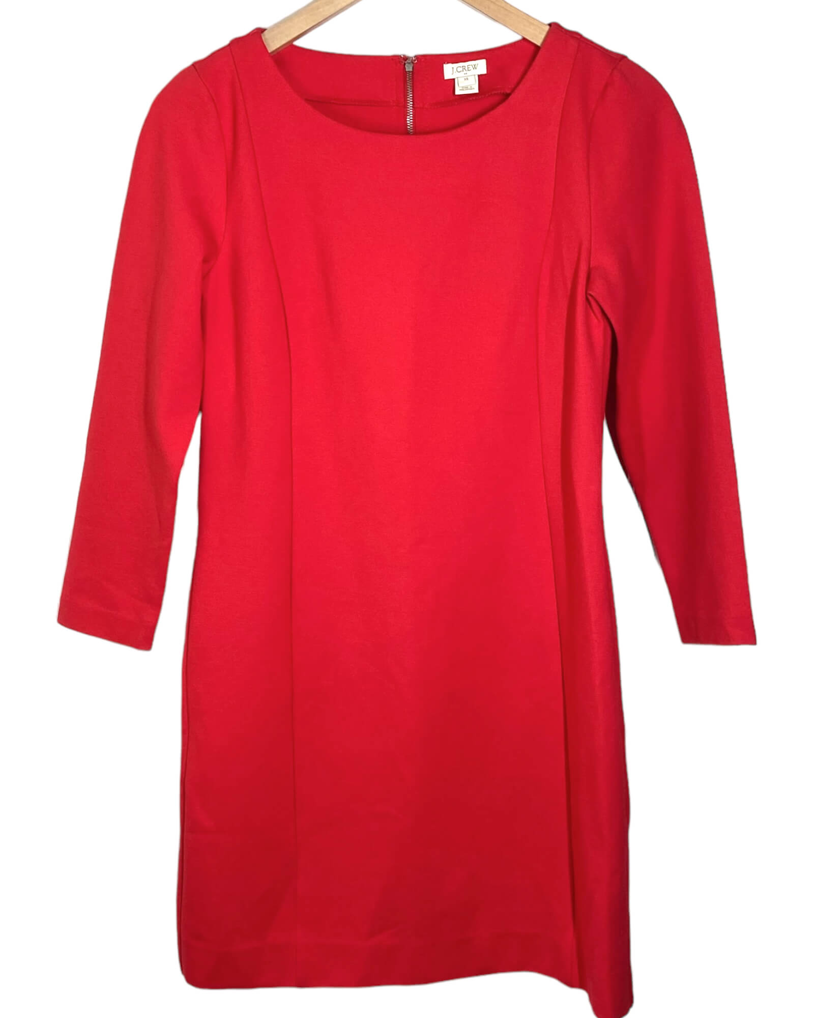 Bright Spring J.CREW red long sleeve sheath dress