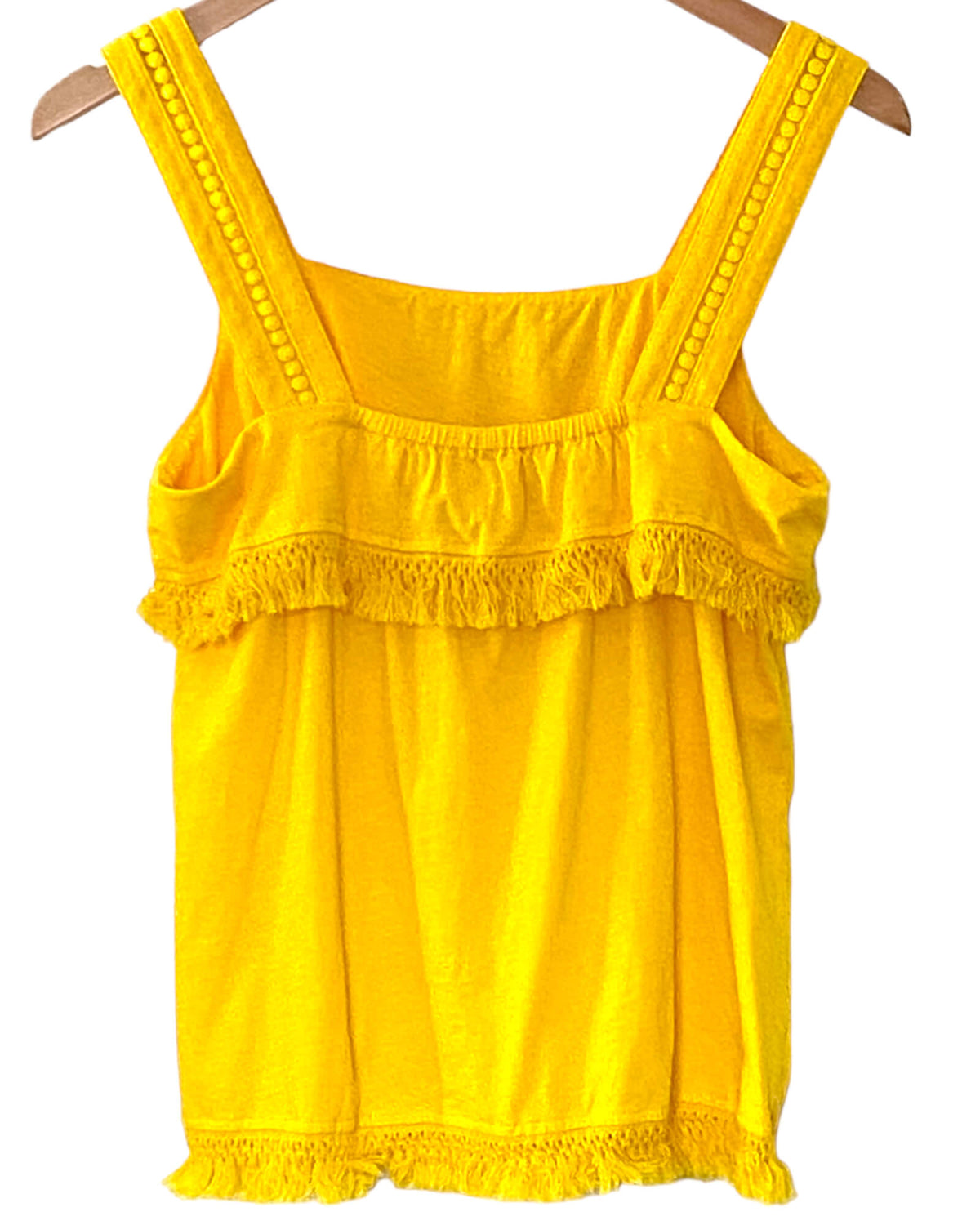 Bright Spring J.CREW sunshine yellow crochet fringe tank top