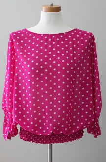 Bright Spring METAPHOR  pink dot top 