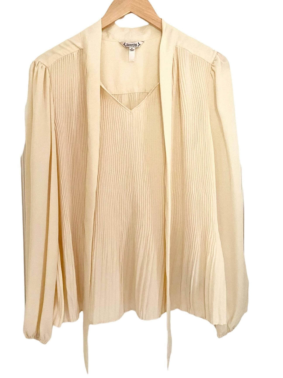Bright Spring NANETTE LEPORE bow pleated blouse