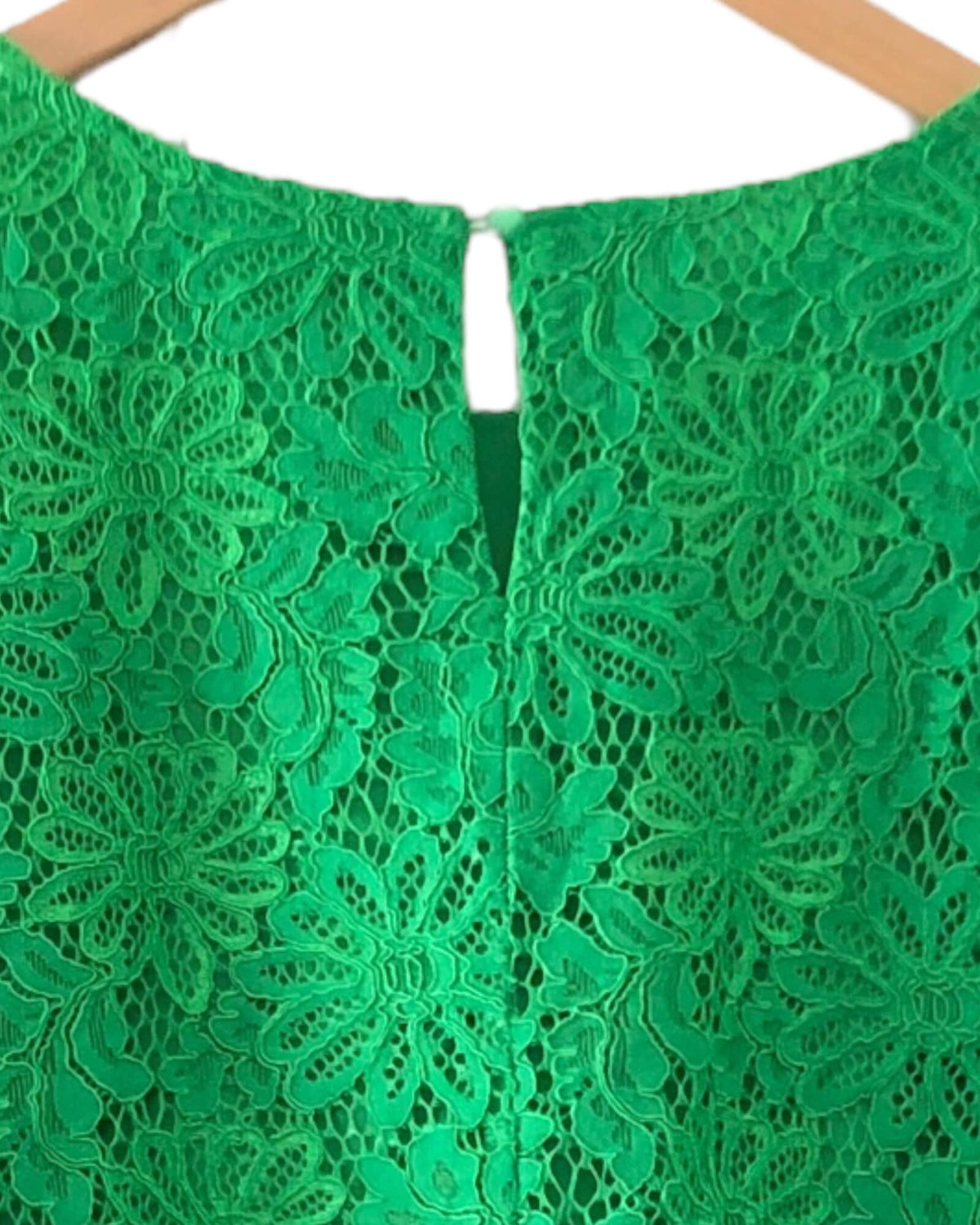 Bright Spring NANETTE LEPORE green lace ruffle sleeve top blouse