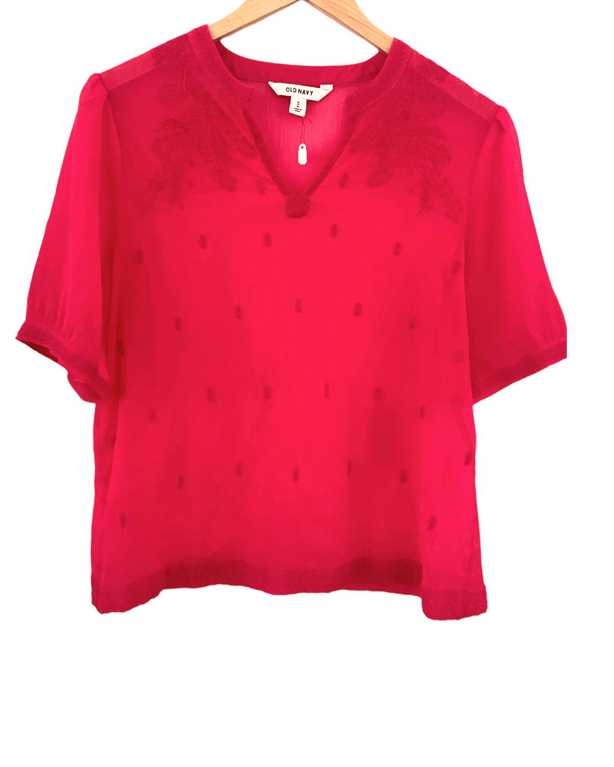 Bright Spring OLD NAVY azalea embroidered top