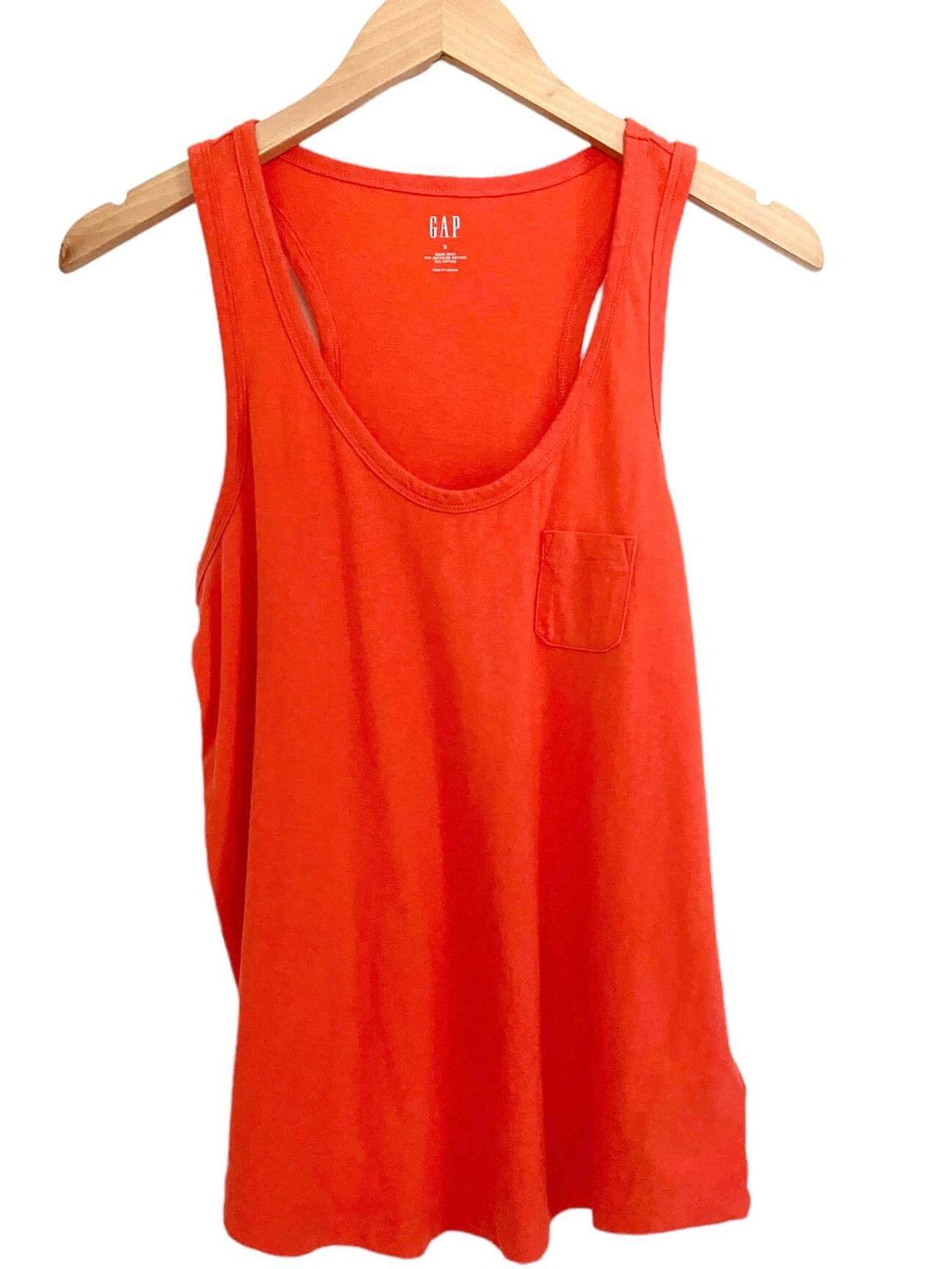 Bright Spring orange gap racer back tank top