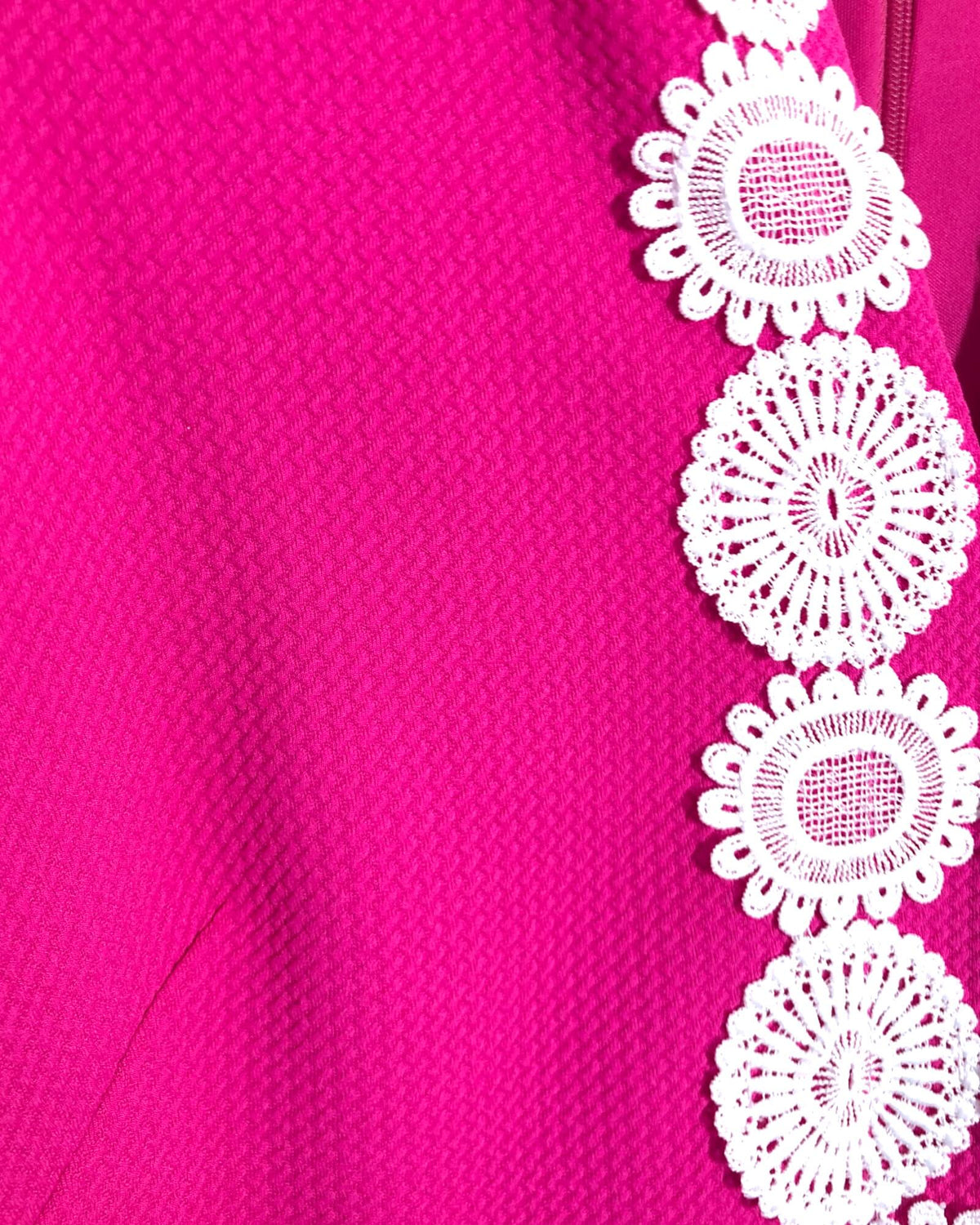 Bright Spring Shocking Pink Medallion Shift Dress