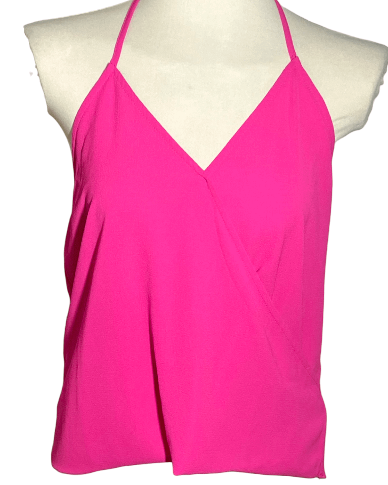Bright Spring SOPHIE RUE shocking pink cross front halter top