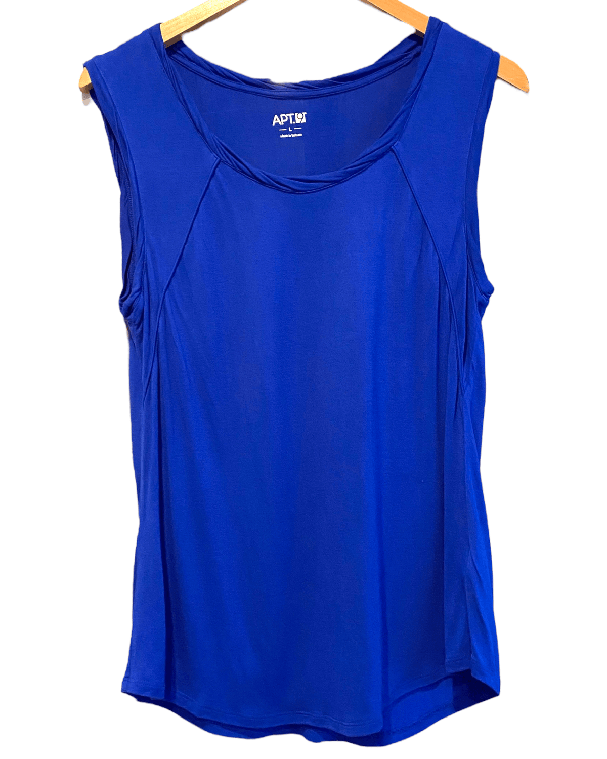 Bright Winter APT.9 cobalt blue twist neck sleeveless tee