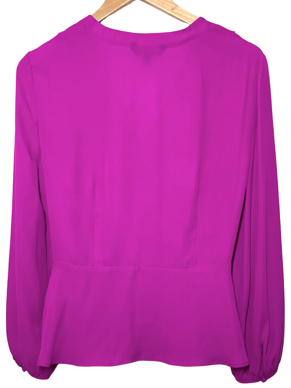 Bright Winter BANANA REPUBLIC royal fuchsia ruffle wrap top