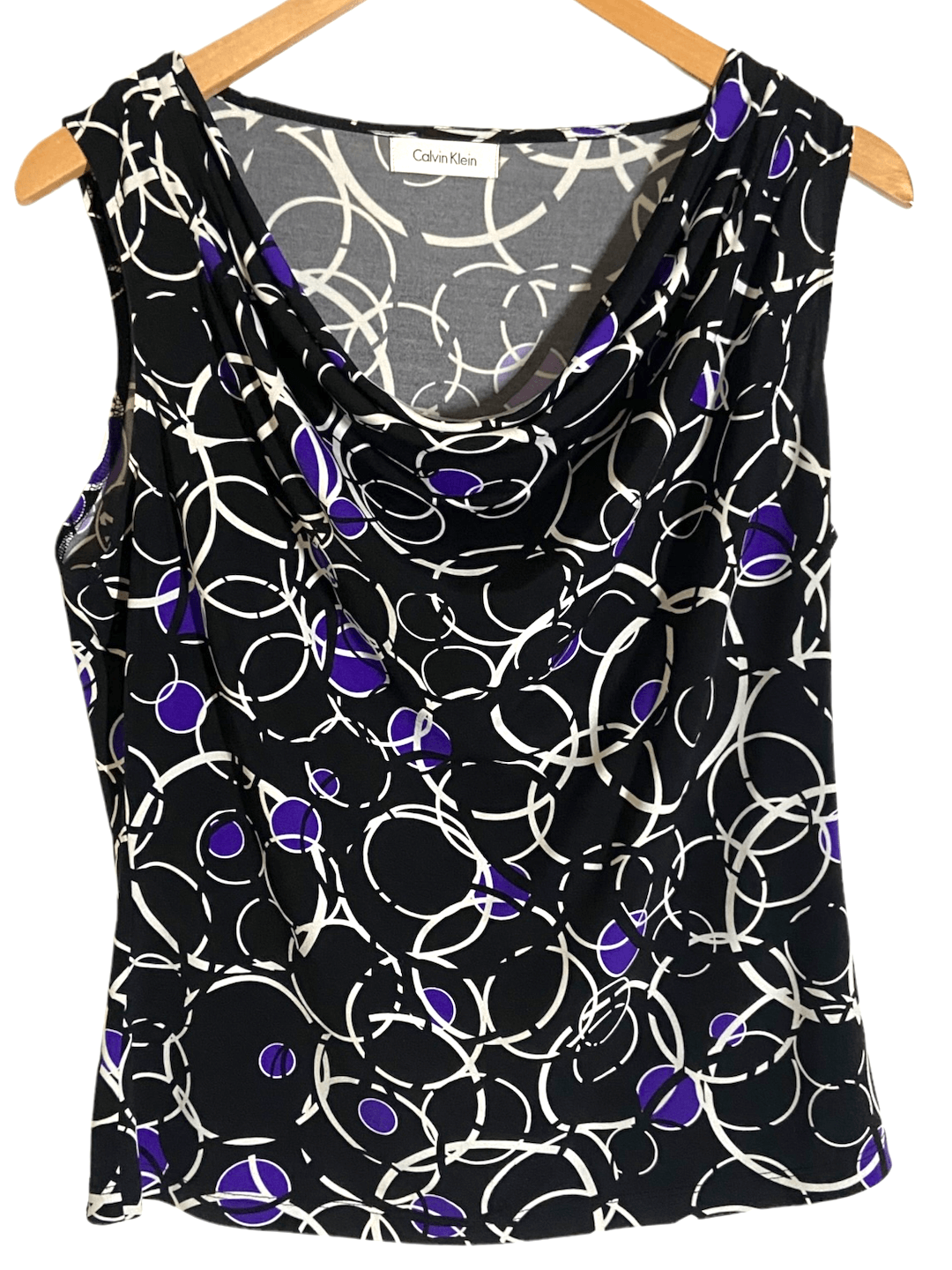 Bright Winter CALVIN KLEIN sleeveless bubble print blouse