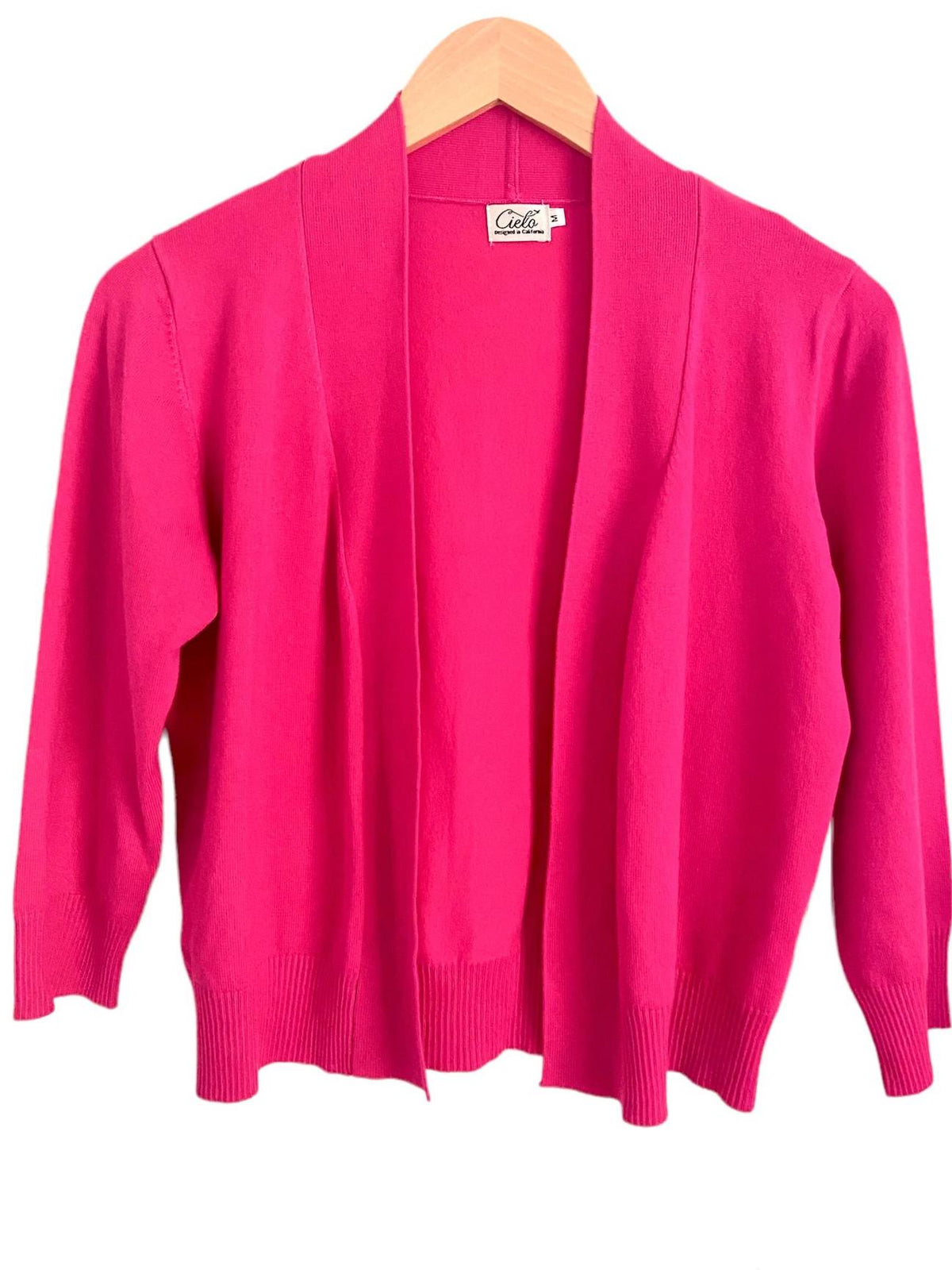 Bright Winter CIELO pink stretch open cardigan
