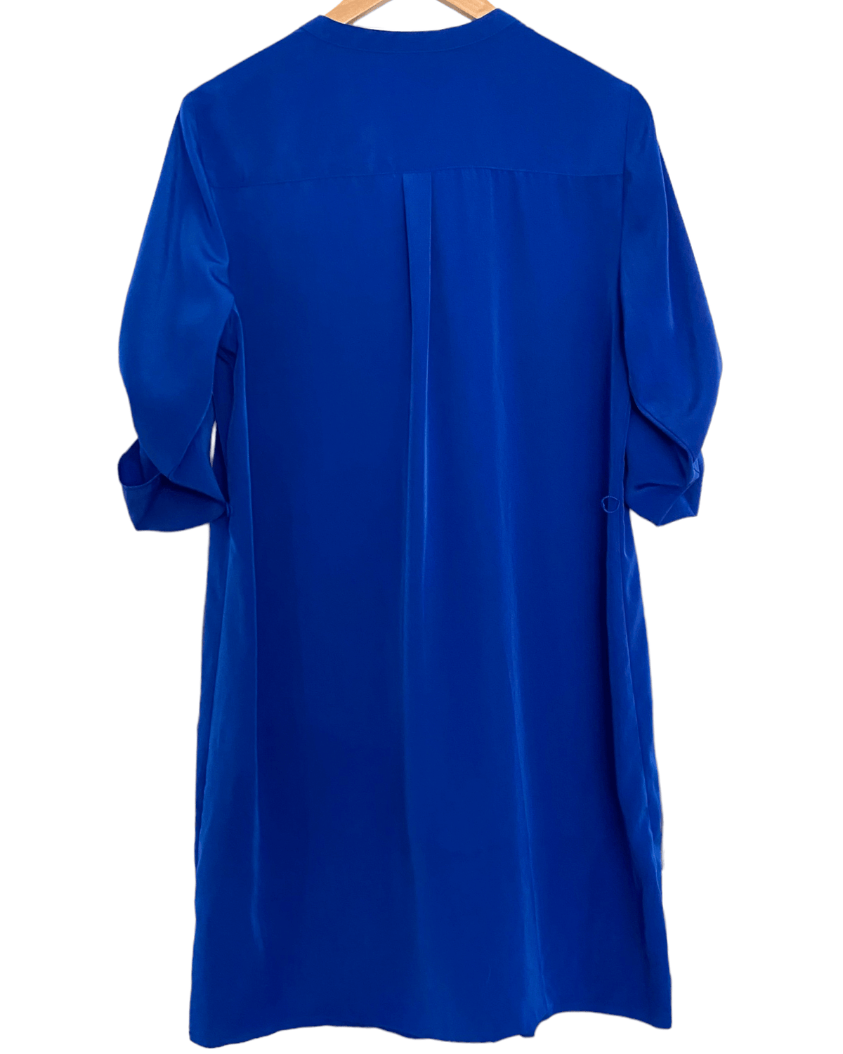 Bright Winter EXPRESS blue patch pocket shirt dress 